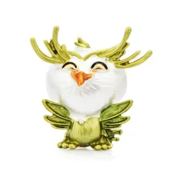 Petite chouette souriante - broche en cristal