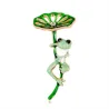 Broche avec lotus / grenouille