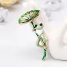 Broche avec lotus / grenouille