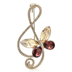 Note de musique avec papillon - broche