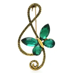 Note de musique avec papillon - broche