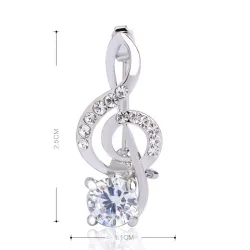 Broche note de musique en cristal