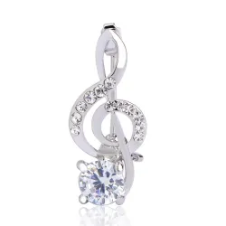 Broche note de musique en cristal