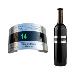 Thermomètre pour bouteille de vin - clip en acier inoxydable - avec affichage LCD