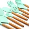 Silicone kitchen utensils - with wooden handle - 11 piecesCutlery