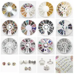 Décoration nail art - roue à rivets / style marin / strass