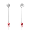 Boucles d'oreilles longues de Noël - avec cristaux - bonhomme de neige / chapeau / perle
