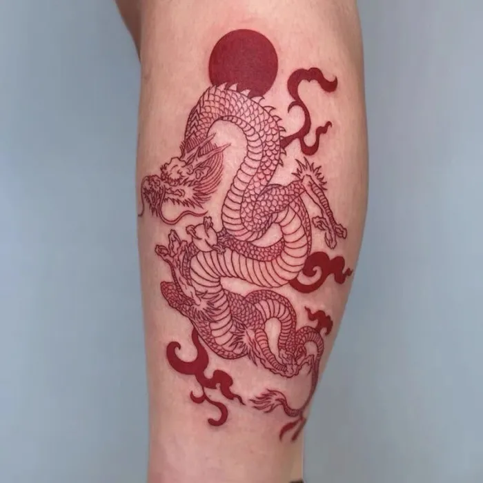 Temporary tattoo - sticker - red dragonStickers