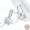 Small hoop earrings with crystal star - 925 sterling silverEarrings