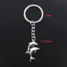 Porte-clés en argent - avec double dauphins