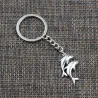 Porte-clés en argent - avec double dauphins