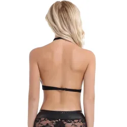 Haut transparent sexy - dos nu court en maille