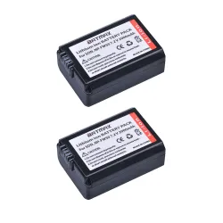 Batterie pour appareil photo 2000mAh NP-FW50 NP FW50 - Double chargeur LCD USB - pour Sony Alpha a6500 a6300 a6000 - 2 pièces