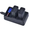 Batterie pour appareil photo 2000mAh NP-FW50 NP FW50 - Double chargeur LCD USB - pour Sony Alpha a6500 a6300 a6000 - 2 pièces