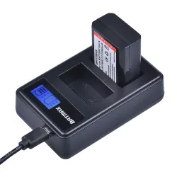 Batterie pour appareil photo 2000mAh NP-FW50 NP FW50 - Double chargeur LCD USB - pour Sony Alpha a6500 a6300 a6000 - 2 pièces