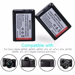 Batterie pour appareil photo 2000mAh NP-FW50 NP FW50 - Double chargeur LCD USB - pour Sony Alpha a6500 a6300 a6000 - 2 pièces