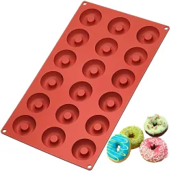 Moule à beignets en silicone - plaque de cuisson antiadhésive - 18 trous