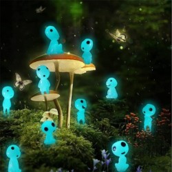 Esprits lumineux des arbres - mini fantômes - décoration de jardin - bleu - 10 pièces