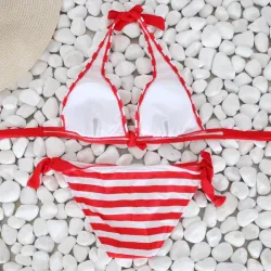 Ensemble de bikini rayé sexy