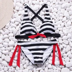 Sexy striped bikini setBeachwear