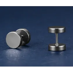 Round dumbbell - stainless steel earringsEarrings