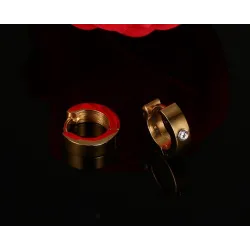 Boucles d'oreilles petites créoles - avec zircone - acier inoxydable