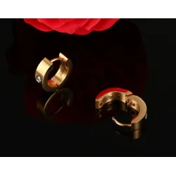 Boucles d'oreilles petites créoles - avec zircone - acier inoxydable