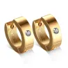 Boucles d'oreilles petites créoles - avec zircone - acier inoxydable