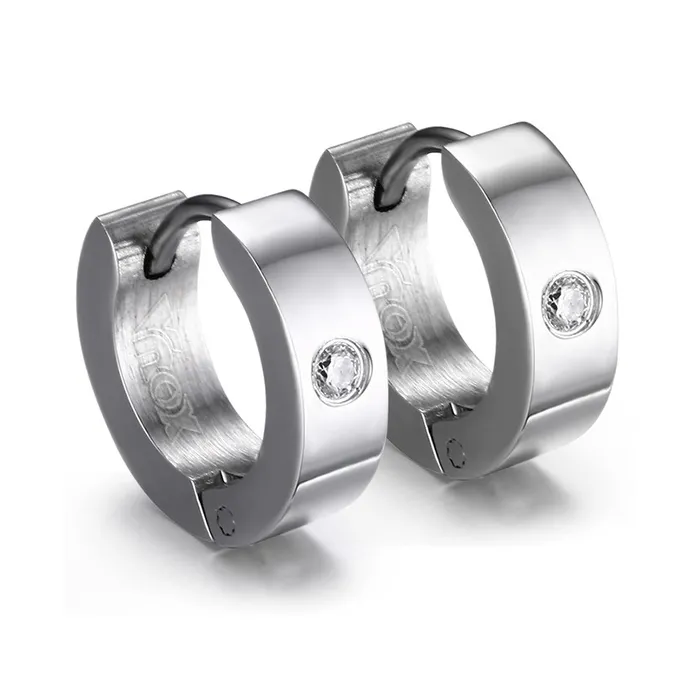 Small hoops earrings - with zirconia - stainless steelEarrings