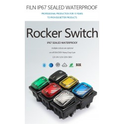4 Pin DPST - T85 - car / boat toggle - rocker switch with LED - waterproofSwitches