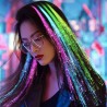 Cheveux brillants - épingle à cheveux avec des cordes LED lumineuses colorées