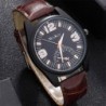 Fashionable Quartz watch - with leather bracelet - setWatches
