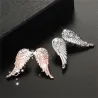 Boucles d'oreilles style vintage - ailes d'ange en cristal