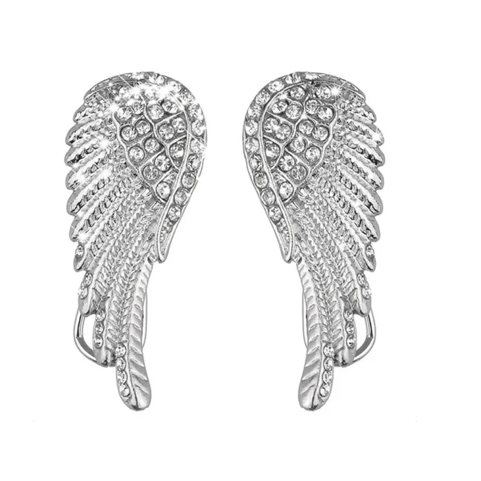 Boucles d'oreilles style vintage - ailes d'ange en cristal