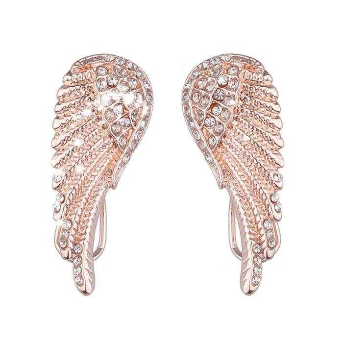 Boucles d'oreilles style vintage - ailes d'ange en cristal