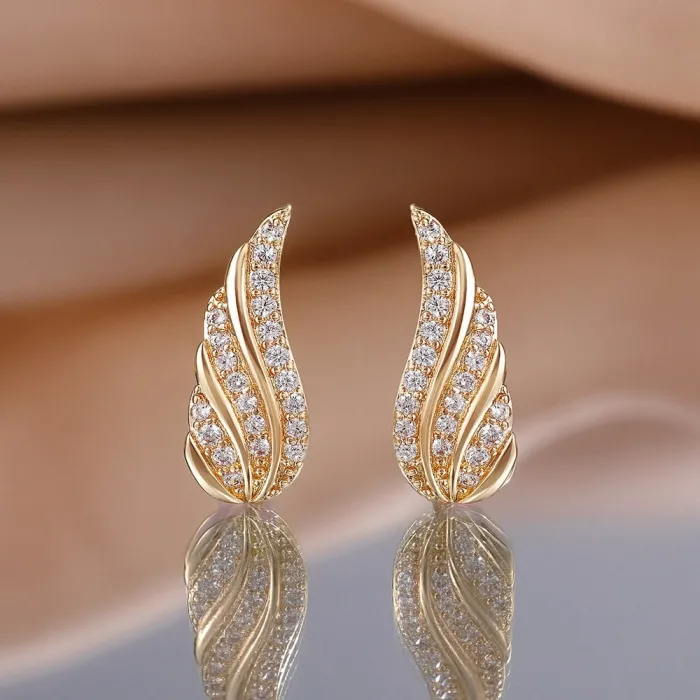 Boucles d'oreilles ailes d'ange en cristal