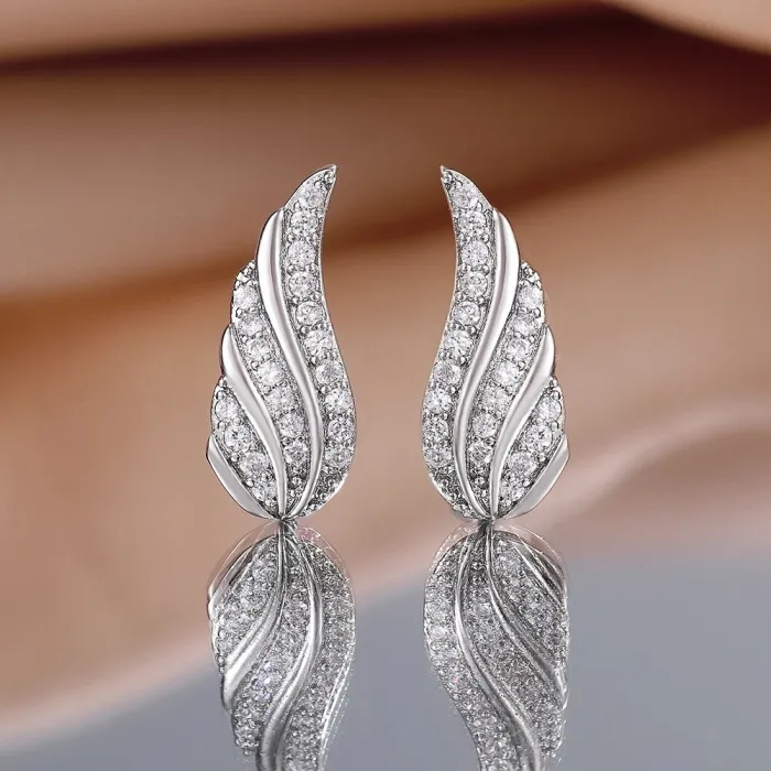 Boucles d'oreilles ailes d'ange en cristal