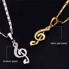 Pendentif note de musique / cristaux - avec collier
