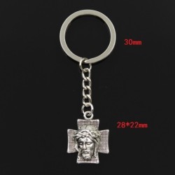 Croix avec Jésus - porte-clés en métal