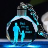 "Papa tu es mon héros" - porte-clés cristal - LED