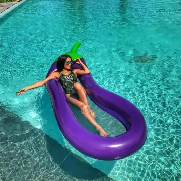 Aubergine gonflable - flotteur de piscine