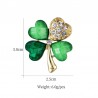 Four crystal green leaves - brooch - 12 pieces setBrooches
