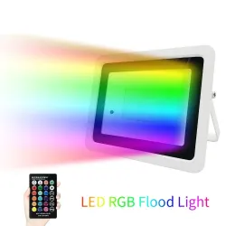 Projecteur LED RGB - réflecteur extérieur - télécommande - étanche - 220V / 110V - 20W - 30W - 50W - 100W