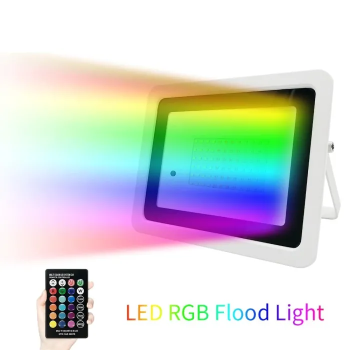 Projecteur LED RGB - réflecteur extérieur - télécommande - étanche - 220V / 110V - 20W - 30W - 50W - 100W