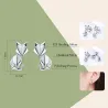 Renard géométrique - boucles d'oreilles argentées à la mode