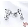 Renard géométrique - boucles d'oreilles argentées à la mode