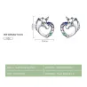 Heart shaped crystal unicorn - silver earringsEarrings