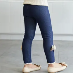 Leggings épais/chauds - avec nœud décoratif