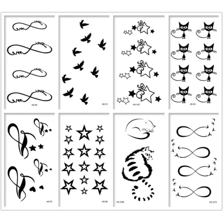 Black temporary tattoo - waterproof stickerStickers