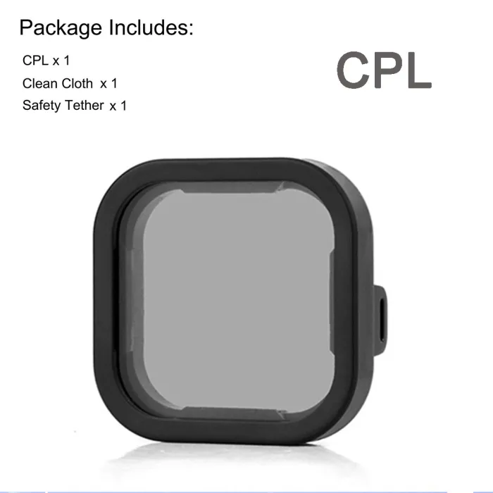 CPL ND8 ND16 ND32 ND - kit de filtre d'objectif - pour GoPro Hero 11 10 9 Noir